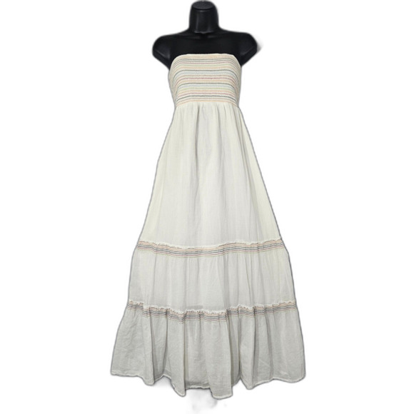 Old Navy Southwest Smocked Strapless Dress Maxi Cotton Dress/ Tall Skirt Size L - Picture 1 of 3